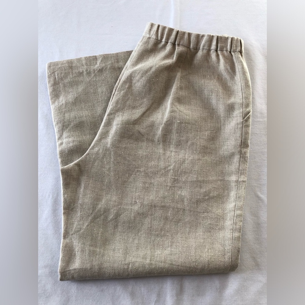 Neiman Marcus Linen Exclusive Women’s Cropped Pants. Beach, Summer, Casual. - Picture 10 of 10